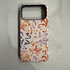 Casely Floral Patterned Phone Case - Orange, Purple, Cream
